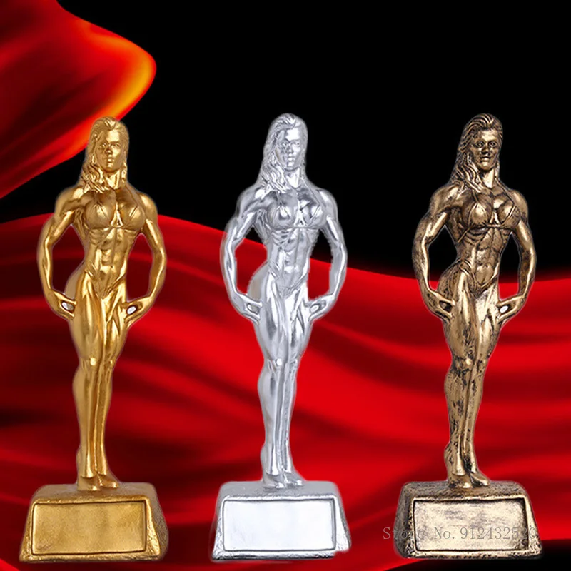 European Bodybuilding Competition Trophy, Muscle Man, High-End Character Sculpture Decoration, Fitness Trophy Customization