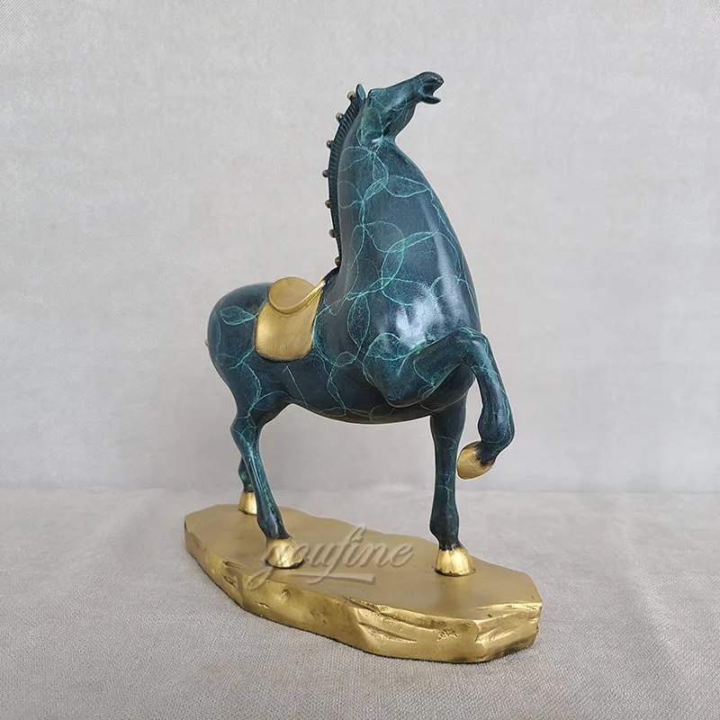 24cm Bronze Horse Sculpture Modern Art Hand Painted Bronze Horse Statue Cast Bronze Crafts For Home Hotel Office Decoration