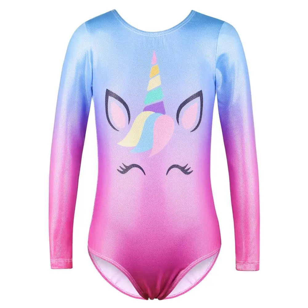 BAOHULU Original Long Sleeve Ballet Leotard Toddler Girls Cartoon Pattern Gymnastics Leotard Fitness Ballet Dance Costumes