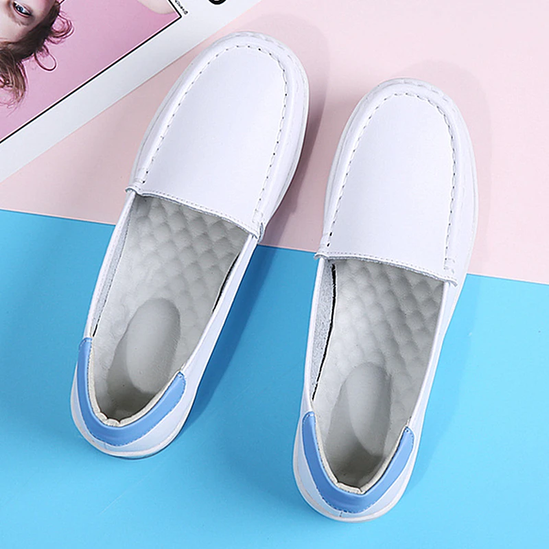 WOIZGIC Women Ladies Female Nurse Shoes Flats Platform Loafter Slip On Moccasins Spring Ballerines Korean Size 34-41 TY-1188