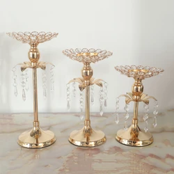 Crystal Tealight Candle Holders, Metal Glass Candlesticks, Wedding Table Centerpiece, Christmas Party, Home Decoration