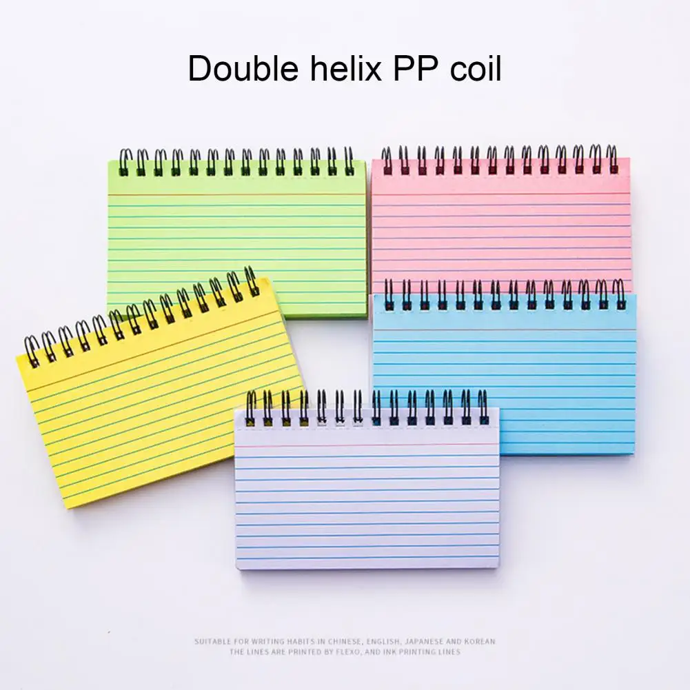 Rectangular  Practical Small Spiral Notebook Paper Message Pad with Clear Cover   School Supplies