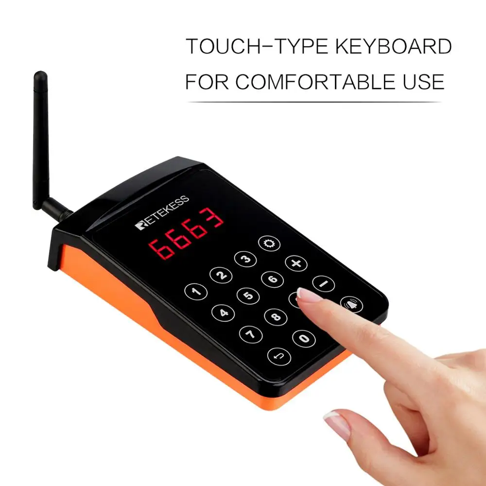 Imagem -04 - Retekess-wireless Restaurante Pager Chamando Sistema Bell Vibrador Coaster Buzzer Out of Range Alarm Impermeável para Café Td156