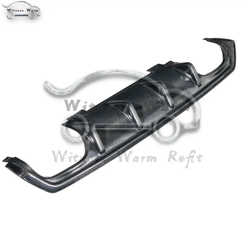 Rear Bumper Diffuser Lip Cover Carbon Fiber Four Outlet Pipe Exhaust Decor for Honda Civic 16-17 Sedan 10th Gen