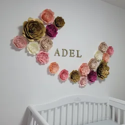 Customized Paper Flowers Wall Decor for Girls Nursery Custom Colors to Match the Wedding  Ins Popular Match the Bedding Option