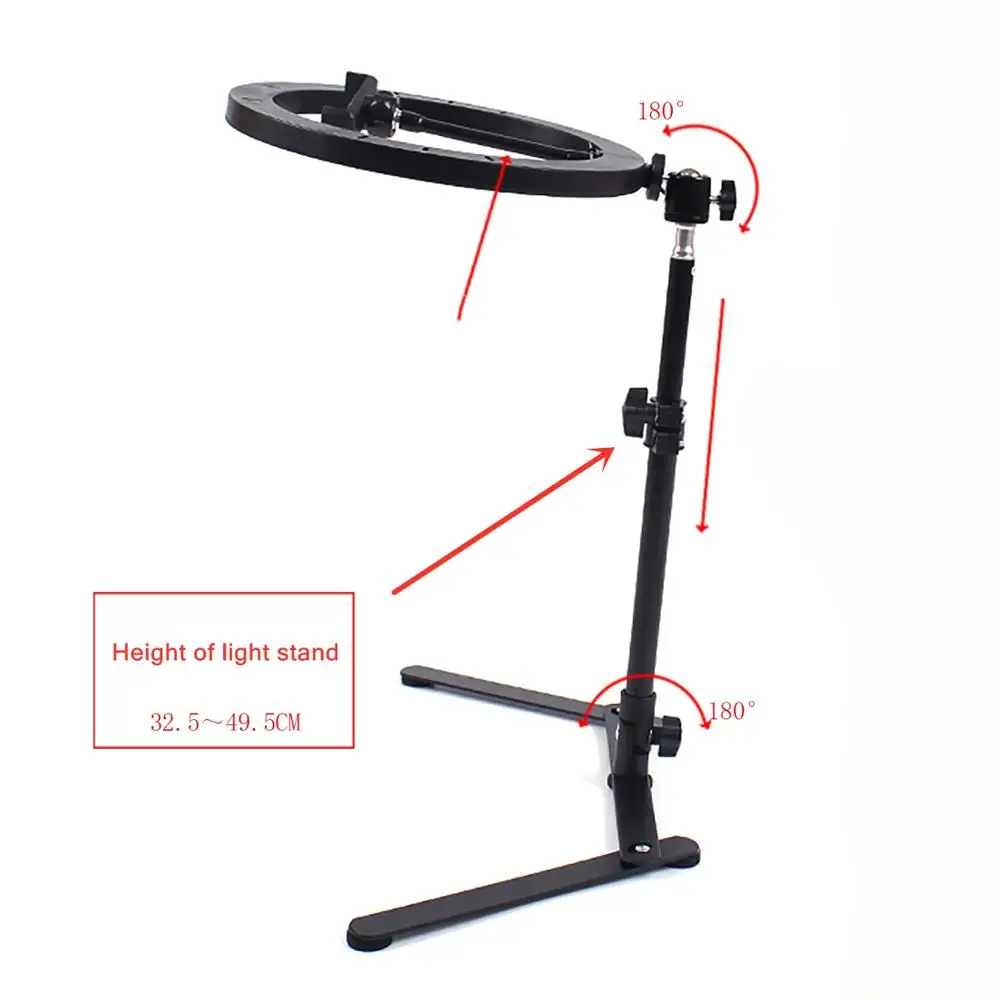 Anel de luz de 26cm para fotografia ao vivo, iluminação para telefone, tripé, suporte para foto, led, selfie, bluetooth, para tiktok, youtube