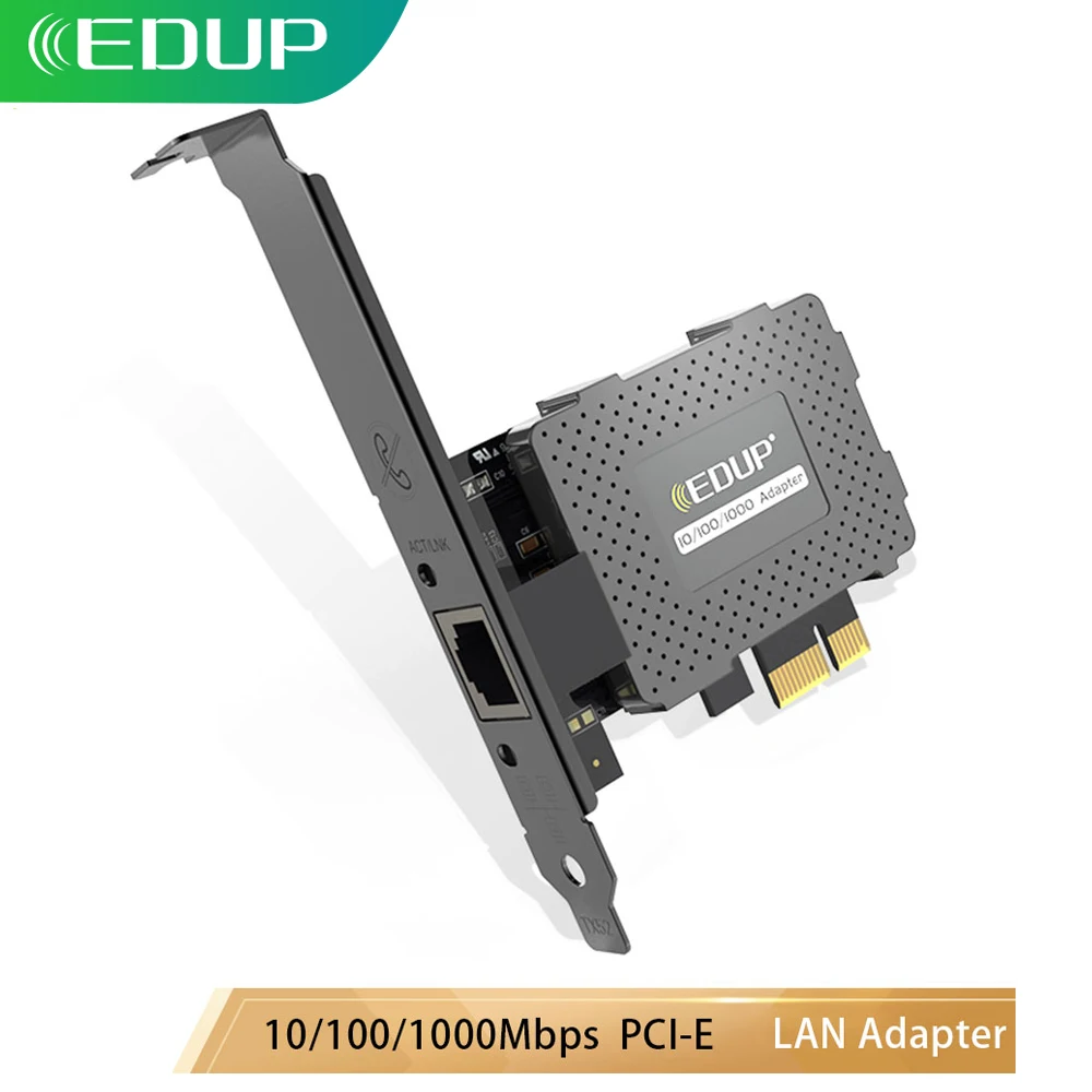 EDettes-Adaptateur Ethernet LAN Gigabit, Juste de protection, Carte réseau 10/100/1000Mbps, Convertisseur PCI-E RJ45, Fonction réveil pour PC