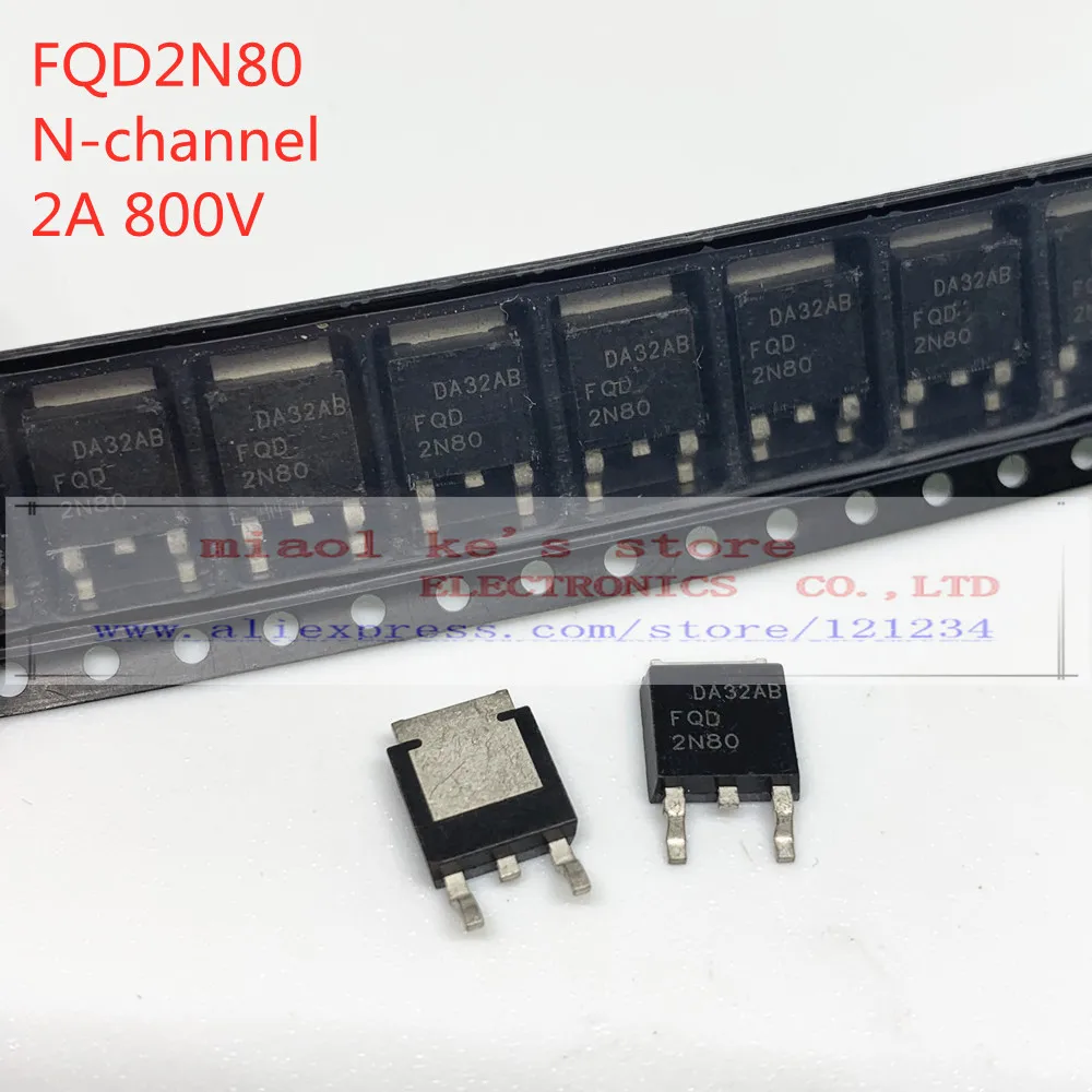 [10pcs]100%New original: FQD1N80 FQD2N80 FQD2N100 FQD4N20 FQD4N60C  FQD13N06 FQD13N10 FQD20N06 TO-252