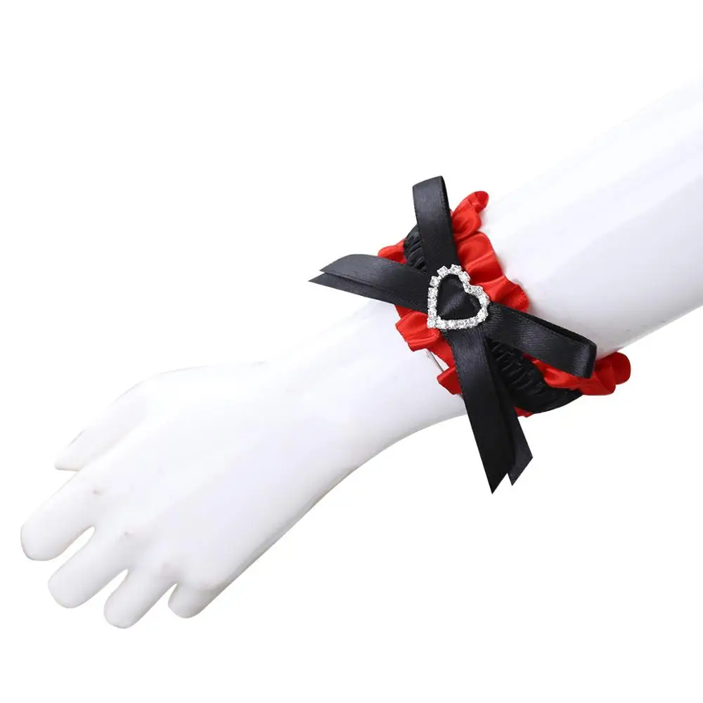 Erotic Goods BDSM Bondage Lace Bow Handcuffs Ankle Cuffs With Collar SM Restraints Sex Toys For Women fetish sex game sex tools - view 3