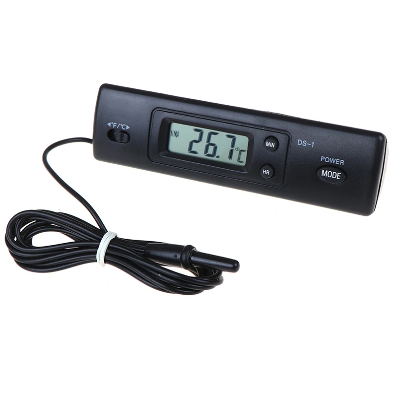 Auto Car In-Outdoor Thermometer W/Sensor For A/C Digital LCD Display