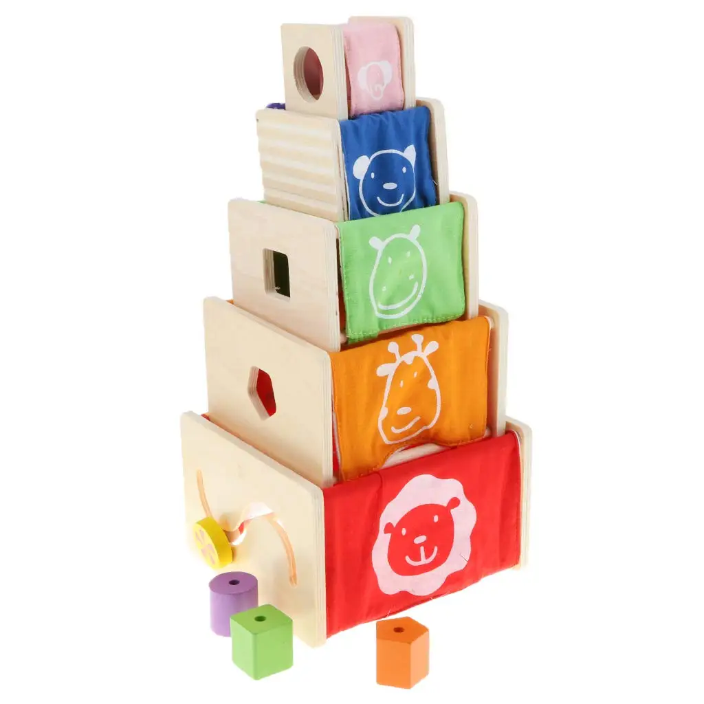 Wooden Montessori Educational Box Color Shape Cognition Essential Skills Training Early Learning Toys for Girls and Boy