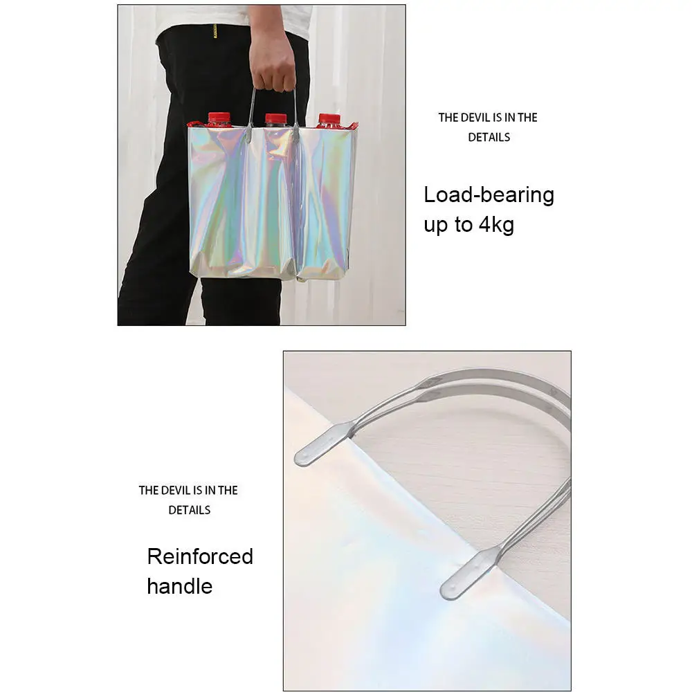 1pcs PVC Laser Tote Bag Thick Handbag Waterproof Gift Bag Plastic Bag Clothing Bag Shopping Bag Women Girls Gifts New Fashion