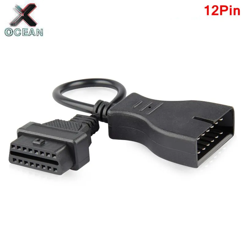 10Pcs For GM12 OBD2 Adapter Cable for G-M 12 Pin to ODB2 16Pin Cable for GM12 OBDII Connector OBD1 Auto Diagnosis Tool forGM 12