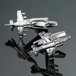 Aircraft CUFFLINKS NEW JEWELRY high quality fighter Cufflinks men's shirt suit pin badge for father's Day gift