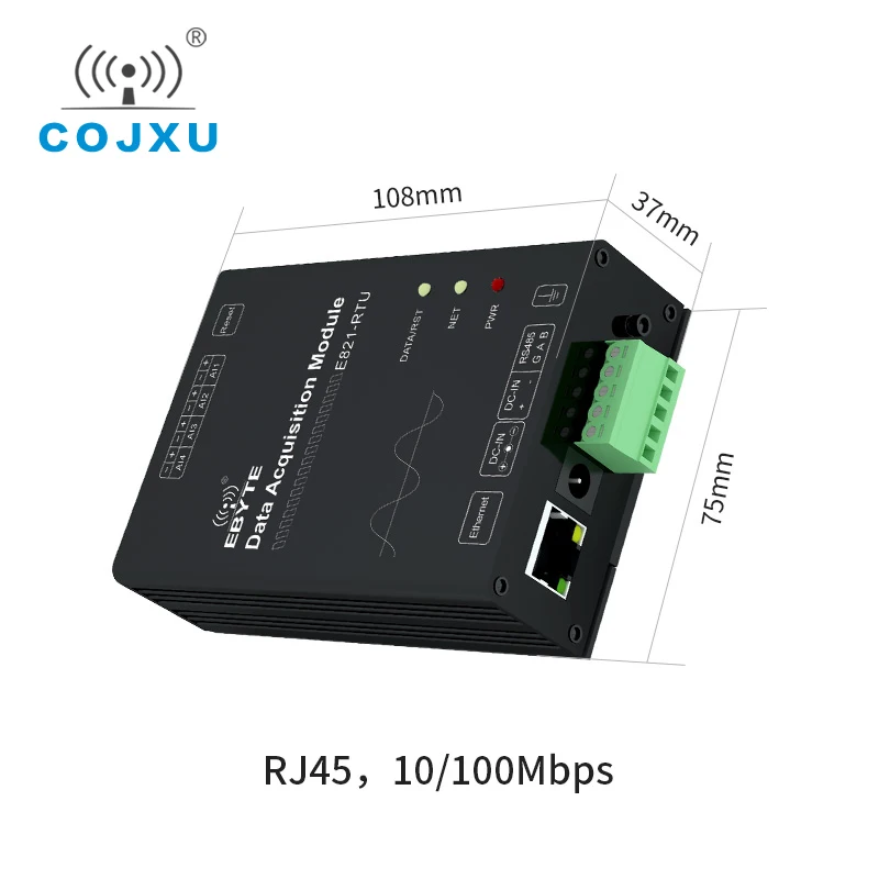 E821-RTU(0400-ETH) RS485 RJ45 Digital Quantity Modbus TCP RTU 4 Channel Input  Wireless Transparent Transceiver Modem