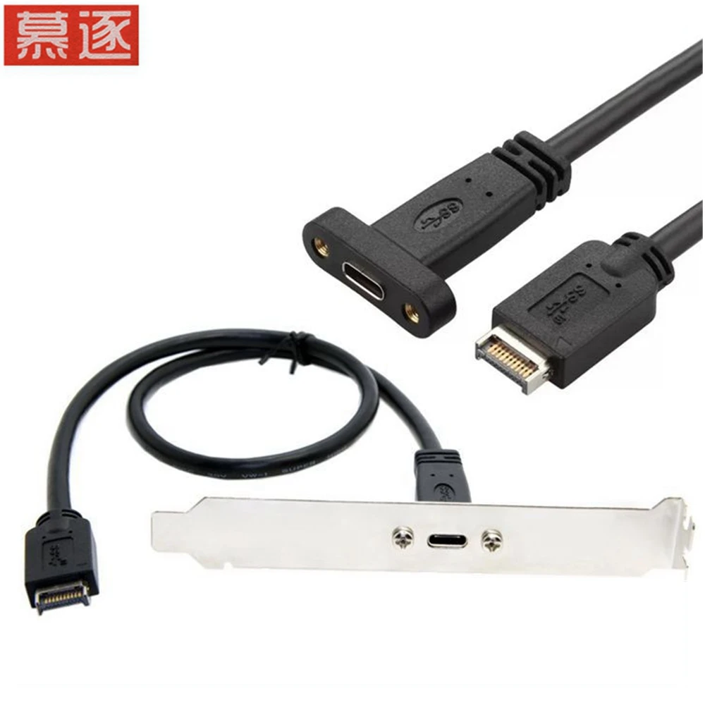 Usb3.1 Usb 3.1 Front Panel Header Type-E Type E To Usb-C Type-C C Female Extension Cable With Panel Mount Screw