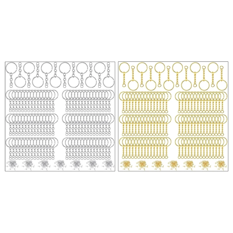 M4YF 360 Pcs Keychain Rings with Jump Rings Screw Eye Pins for Resin DIY Crafts Jewelry