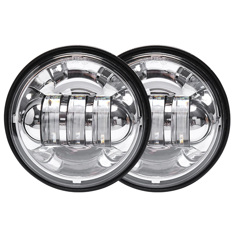 4" Chrome LED Fog Passing Headlight For Harley Touring Road King Street Glide – Universal