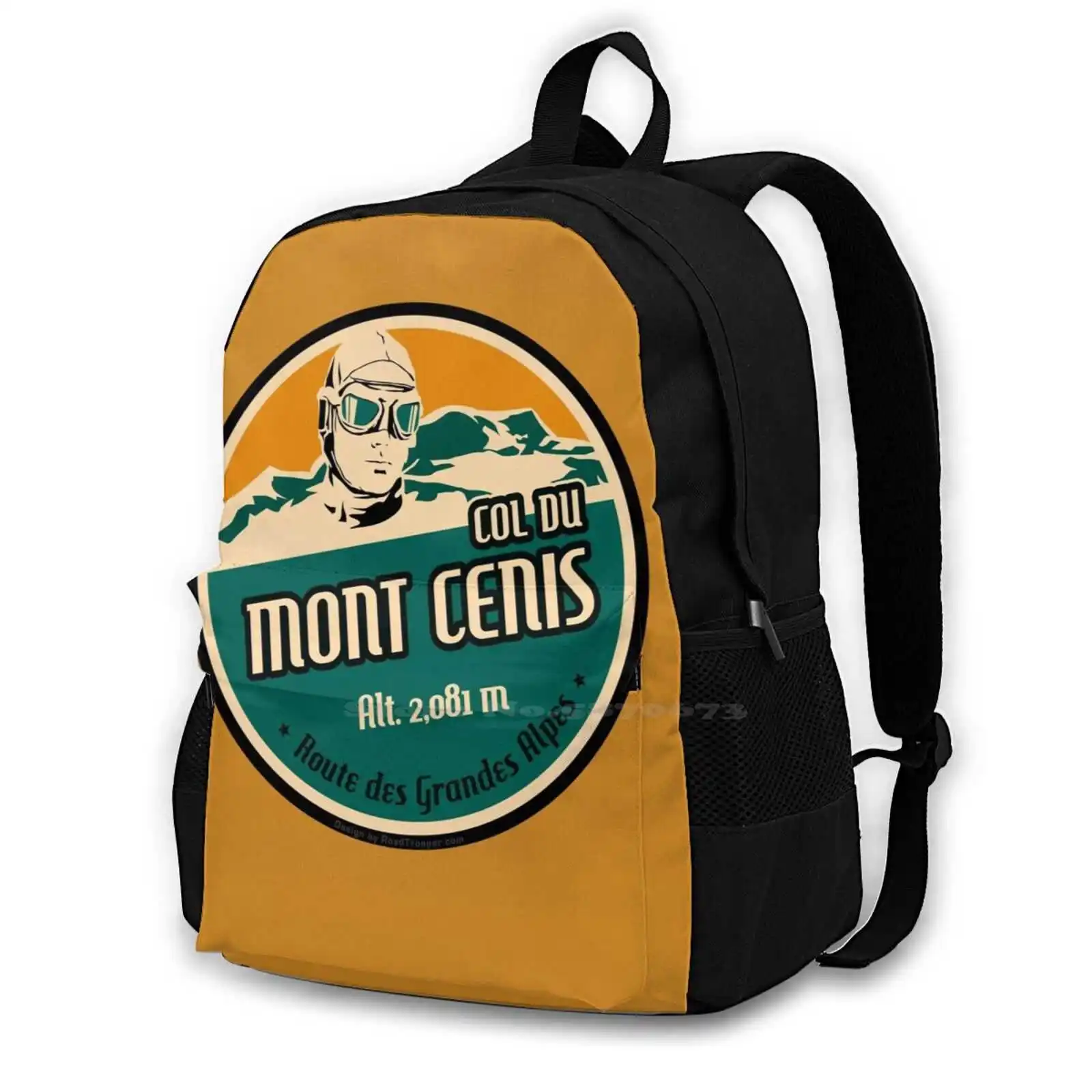 Col Du Mont Cenis 01 Sticker T-Shirt-Route Des Grandes Alpes 3d Print Design Backpack Casual Bag Route Des Grandes Alpes