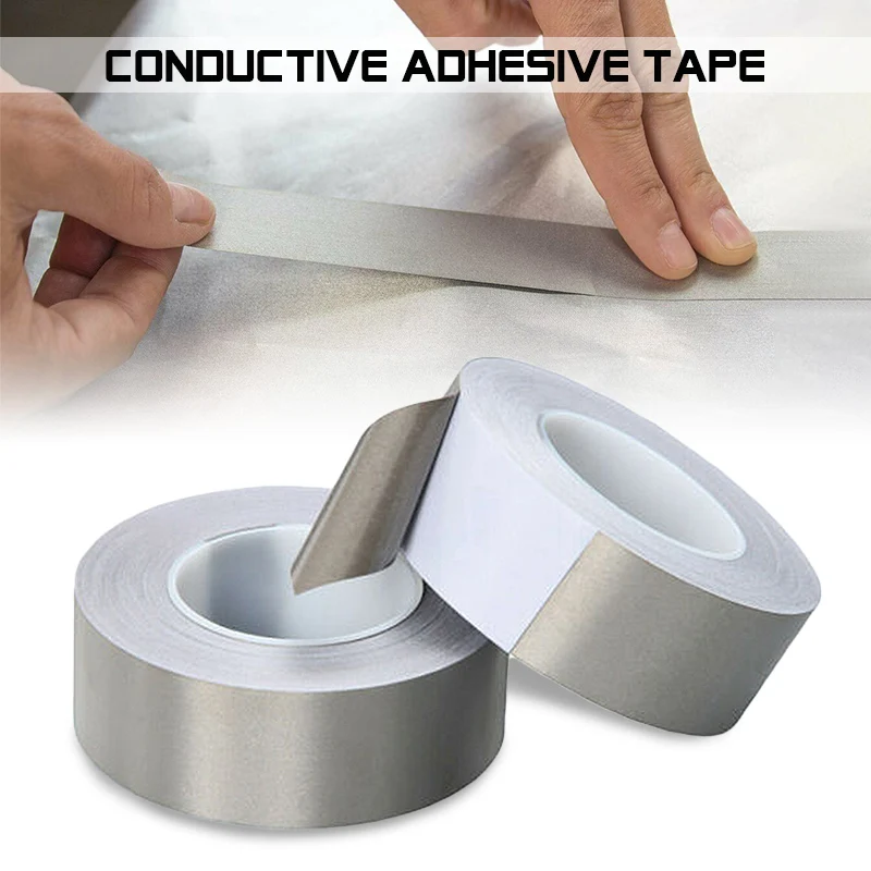 

20M/Roll Adhesive Conductive Fabric Cloth Tape RF/EMI/EMF Shield Tape For LCD EMI Anti-Radiation Shield Single Side Glue