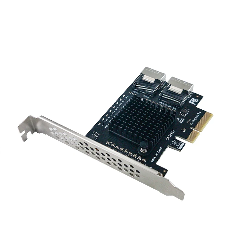 Carte d'extension adaptateur de puce, 8 ports SATA 3.0 SFF8087 PCIe 3.0 X4 vers Mini SAS PCIe vers SFF 8087 SFF-8087 SATA 3 ASM1166