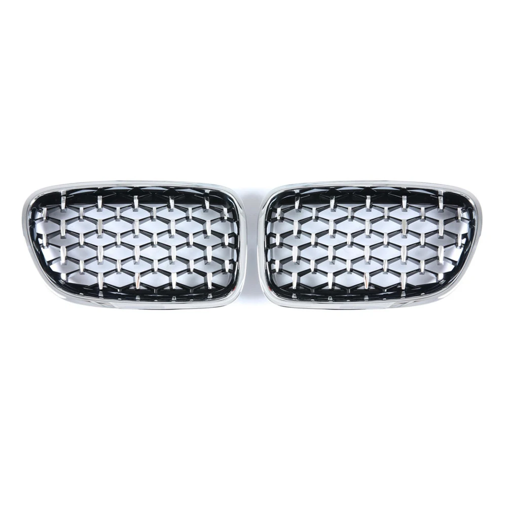 1 Pair Car Front Bumper Kidney Grilles Diamond Grill For BMW 5 Series GT F07 Gran Turismo 535i 550i 2009-2017 Racing Grille