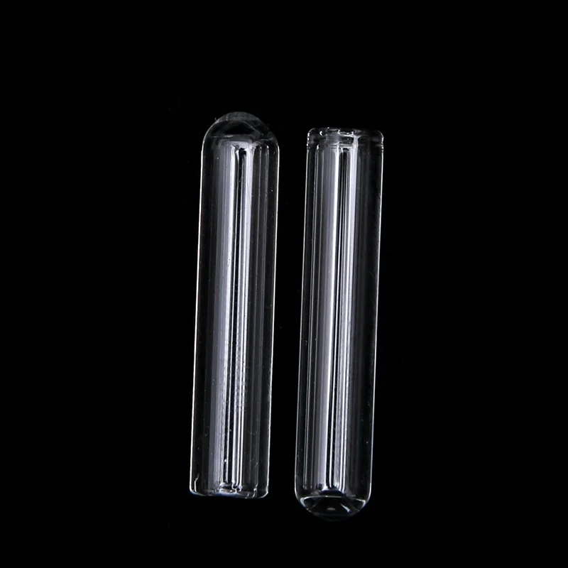 Glass Test Tube 10*75mm Flat Top Round Bottom High Temperature Thick Glass Tube 3.5ml, Diameter 10mm, Height 75mm 100pcs