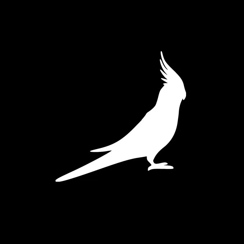 Cartoon Cockatoo Parrot Bird COCKATIEL Vinyl Car Sticker Decoration Decal Black Silver Automobile Accessories,17cm*17cm