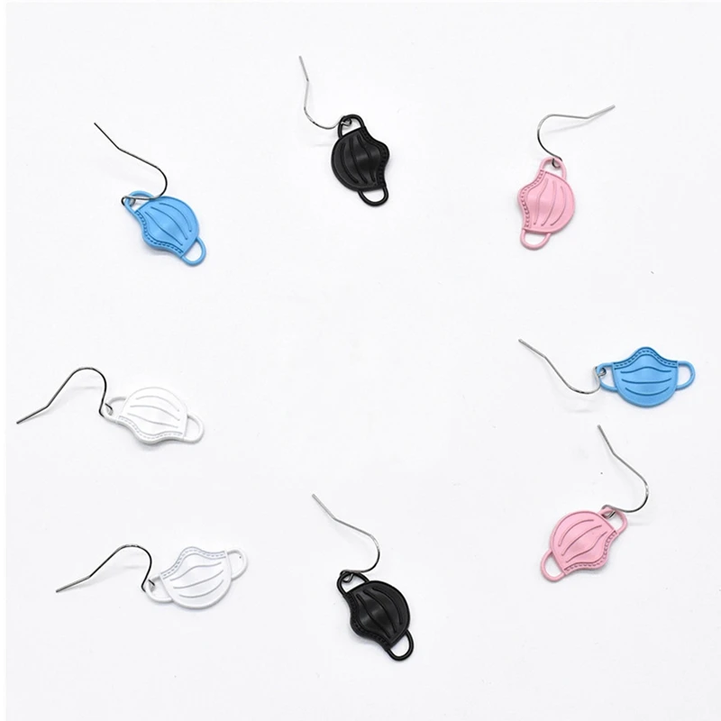 

Creative Mask Earrings for Women Lovely Funny Black Blue Metal Pendant Fine Earring Fashion Jewelry New Arrival Wholesale
