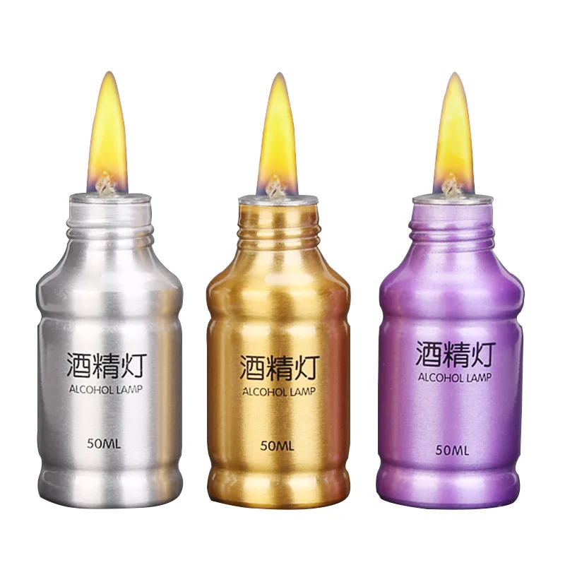 50ML Teaching Aluminum Alloy Alcohol Lamp Product Demonstration Demonstration Chemical Experiment Equipment Leak-proof Sealing