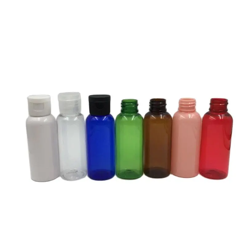 

50ml Medical transparent Amber flip butterfly bottle 50cc PET liquid medicine bottle with Flip Top Cap 50+2pcs/lot