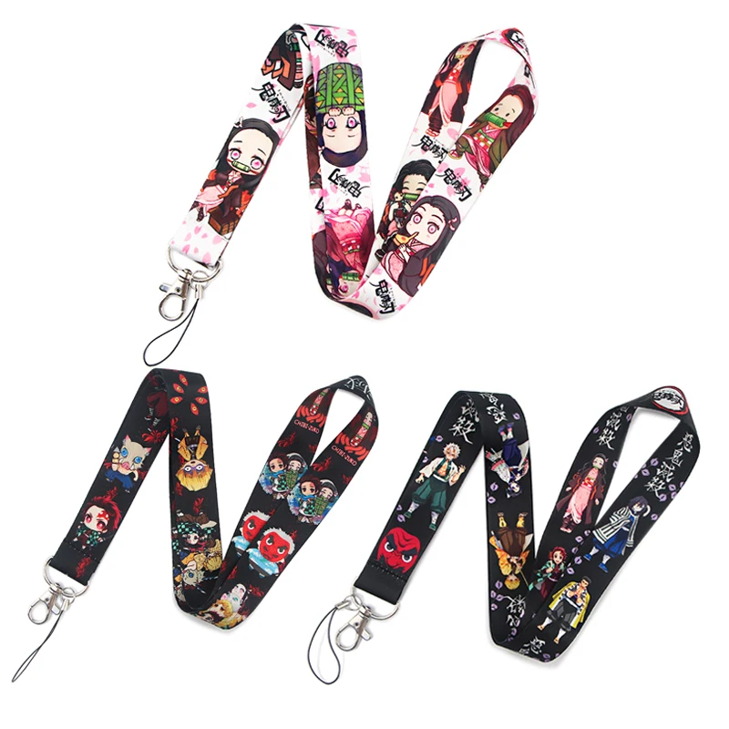 YL559 Anime Lanyard Keychain ID Credit Card Cover Pass Mobile Phone Charm Neck Straps Badge Holder Key Holder Accessories