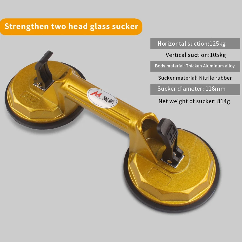 

strengthen 2 head Vacuum Suction Cup Glass Lifter Powerful Glass Tile Carrier Gripper Sucker Plate