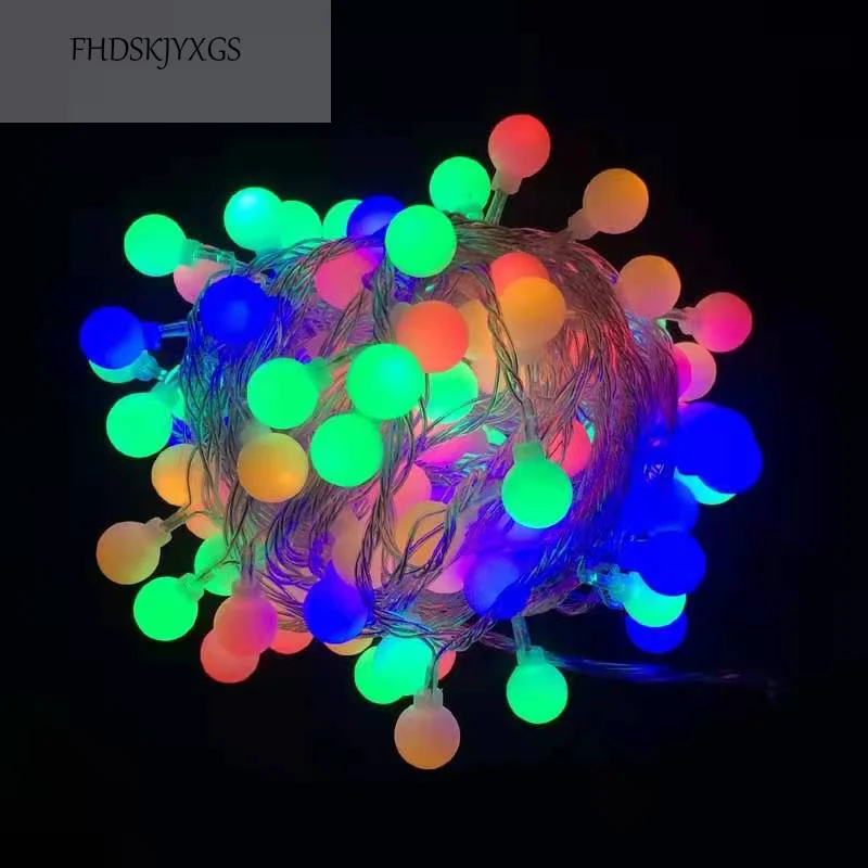 220V 10m 20m 30m 50m Led Ball Garland Fairy String Lights Outdoor Holiday Garden Wedding Party Christmas Decoration Room Lamp