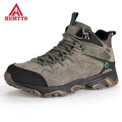 HUMTTO Wasserdicht Turnschuhe für Männer Wandern Schuhe Leder Trekking Stiefel Frauen Camping Jagd Berg Herren Tactical Ankle Stiefel