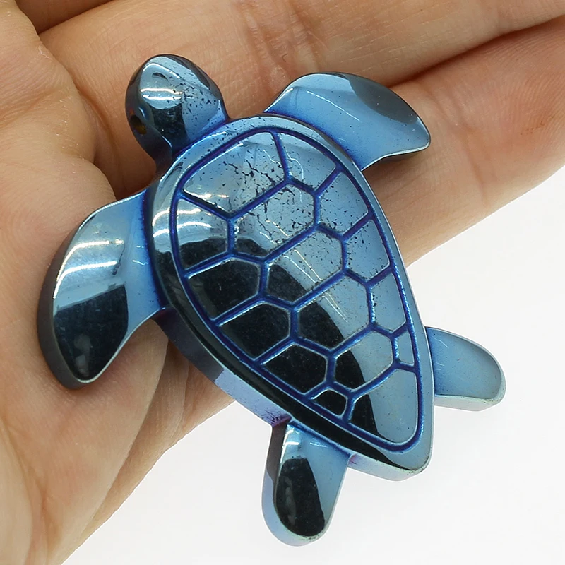 New Natural Stone Hematite Tortoise Charms Pendant for Woman Men  Bracelets Bangles Necklaces DIY Fashion Jewel Making image 4
