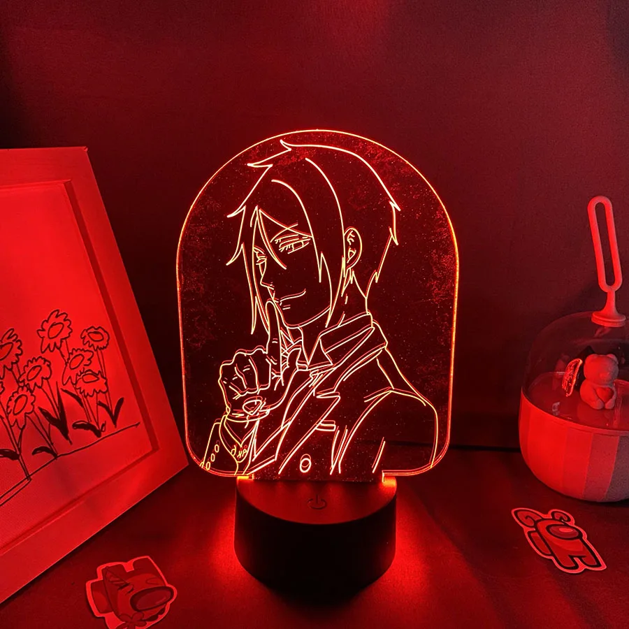 Imagem -03 - Anime Black Butler 3d Led Neon Night Lights Manga Manga Lava Lâmpadas Presente de Aniversário para Amigos Decoração de Mesa