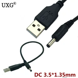 25CM 1m 2m USB do DC 3.5mm moc kabel USB A męski na 3.5mm x 1.35MM łącze typu Jack zasilania 5V krótki kabel dostaw przejściówka do ładowarki