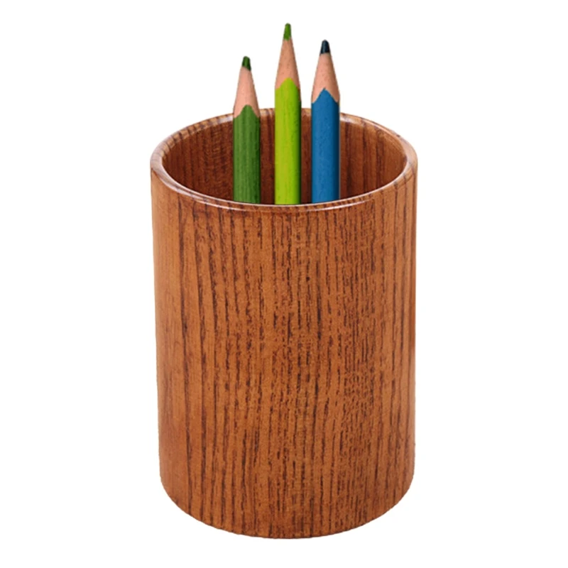 Multifunctional Wooden Office Organizer Fashion Lovely Simplicity Design Pencil Holders Desk Office Accessory Pen Holder