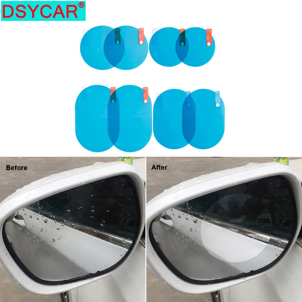 

DSYCAR Car Rain Film Rearview Mirror Protective Film Anti Fog Membrane Anti-glare Waterproof Rainproof Car Window Clear Safer