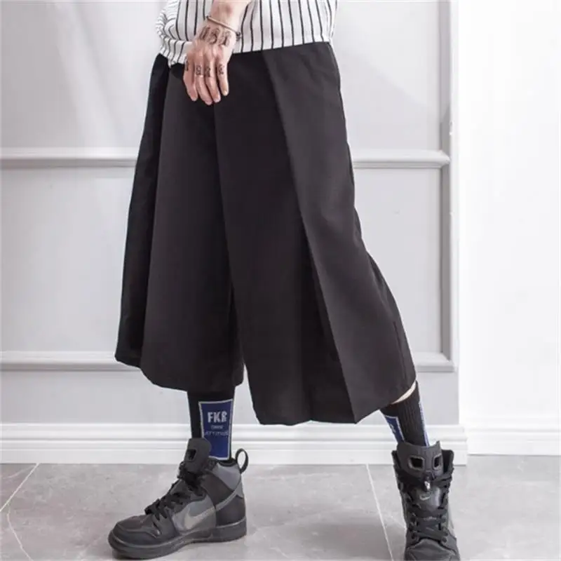 

Men's Wide-Leg Pants Spring And Autumn New Classic Simple Dark Neutral Minimalism Hip Hop Street Oversized Cropped Pants