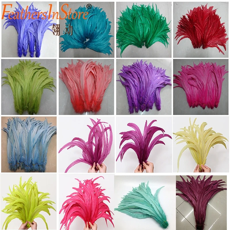 100pcs 14-16inches  rooster feather coque feathers tails 35-40cm chicken feather plumes for carnival performance decor