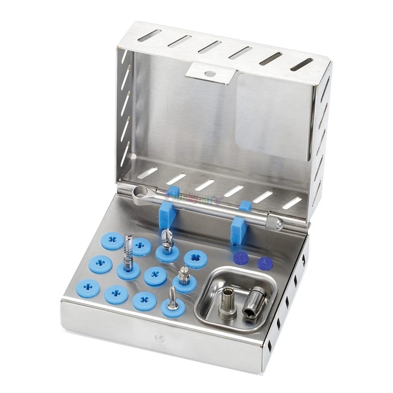 high quality 3 Types Stainless Steel Dental Implant Tool Box Denture Implant Instruments Dentistry Implants Storage Box