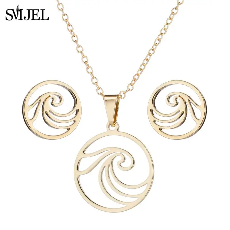 Women's Stainless Steel Coconut Tree Necklace & Earrings Set