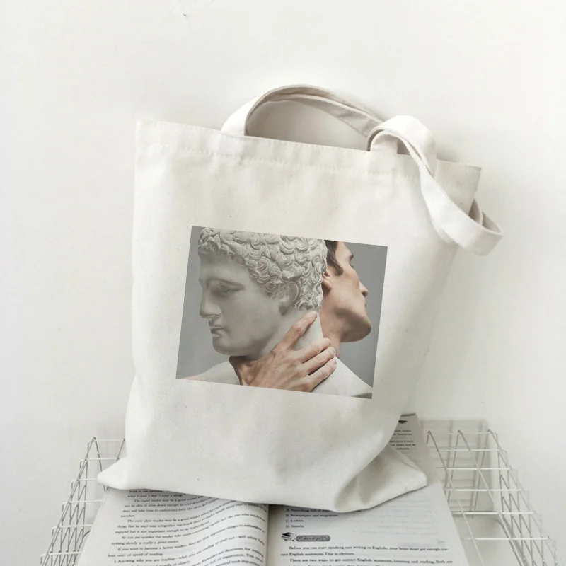 David Michelangelo Oil Painting Shoulder Bags Aesthetics Harajuku Vintage Large Shopping Bag Fun Ulzzang Women Bag Wallet