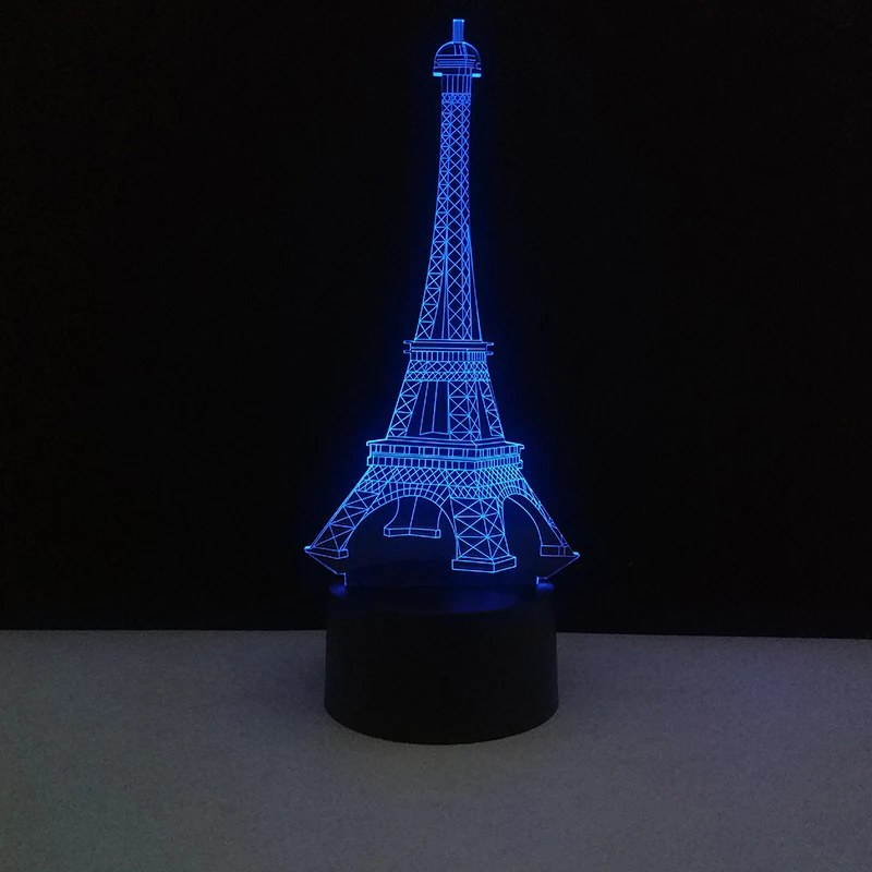 3D Colorful Table LampUSB LED Lamp France Paris Eiffel Tower Mood Night Lights Bedroom Wedding Decoration Home Holiday Decor