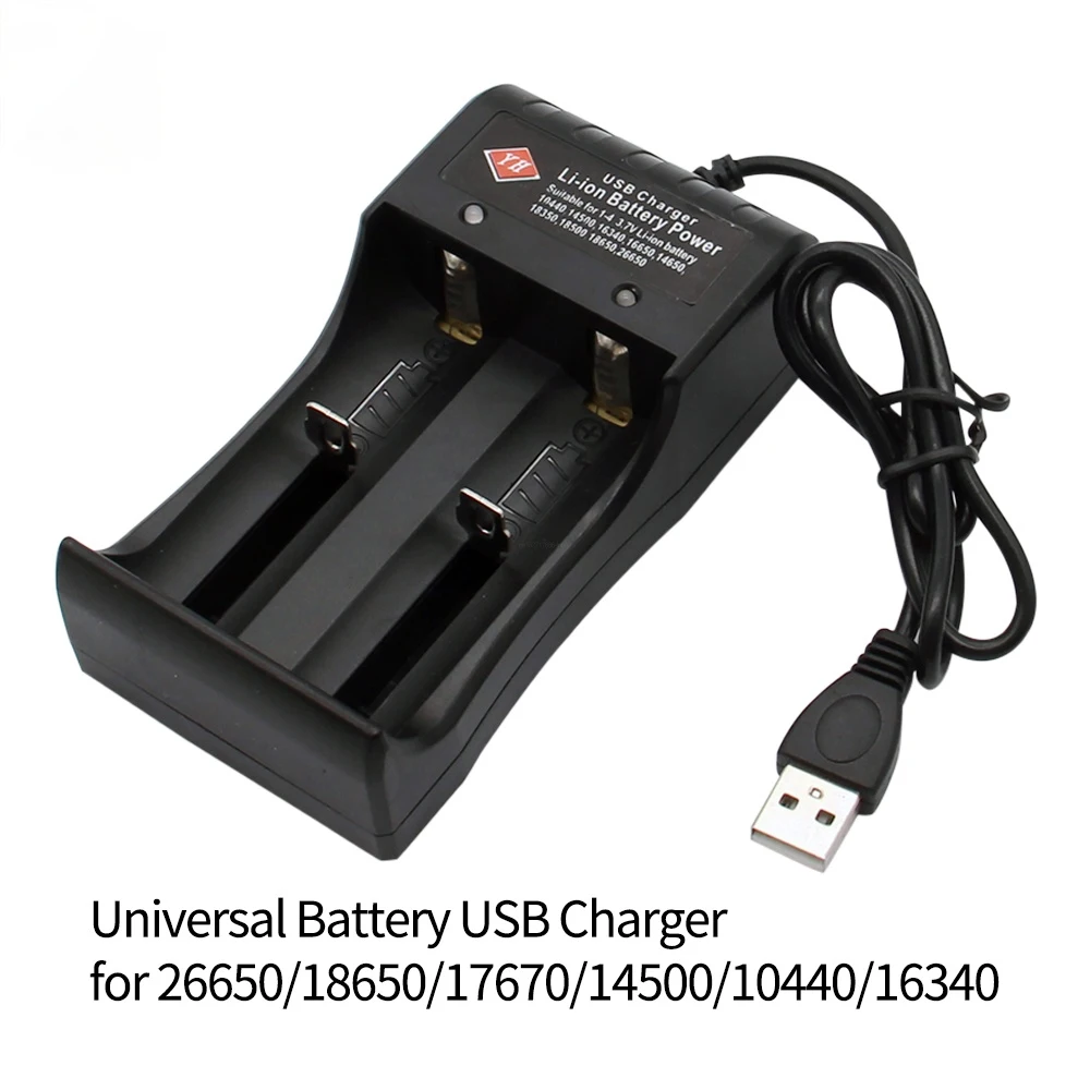 Universal 2 Slot Battery 3.7V USB Charger Smart Chargering Rechargeable For Ni-MH Li-ion Lithium-Ion Batteries 18650/14650/16340