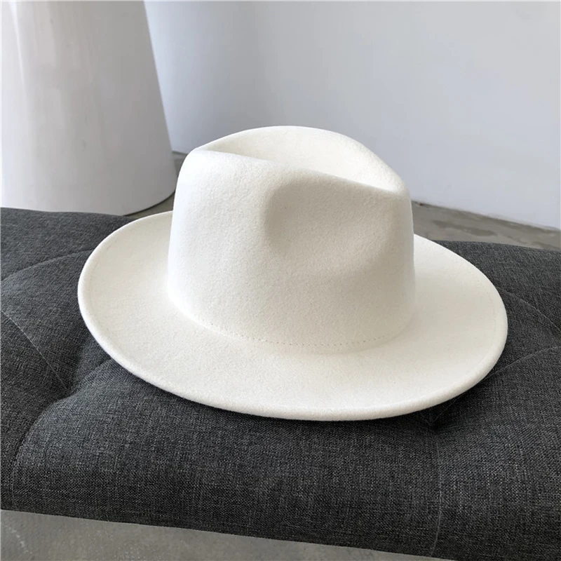 

Women Wool Felt Hats White Wide Brim Fedoras for Wedding Party Church Hats Pork Pie Jazz Fedora Hat Floppy Derby Triby Hats