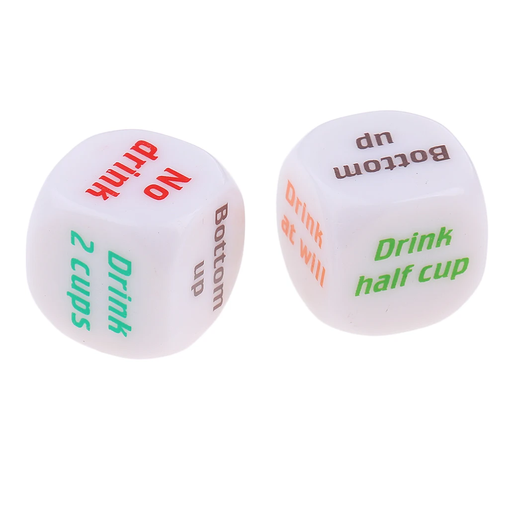 2Pcs Acrylic Dies Drinking Game Dice Drink Roll Decider for Pub Bar Toy Gift