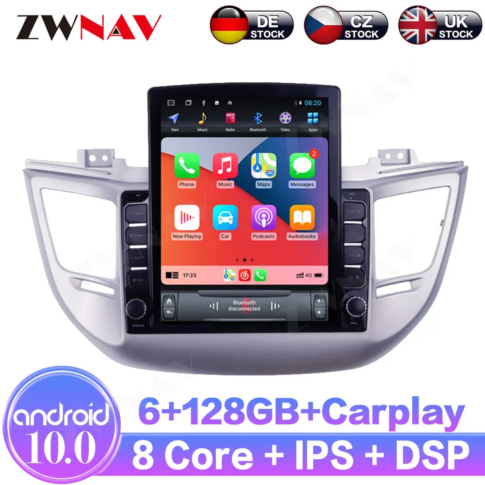 6+128GB Android 10.0 For Hyundai Tucson 2014 - 2018 IPS Touch Screen Receiver Car Multimedia Radio Player GPS Navigation Carplay